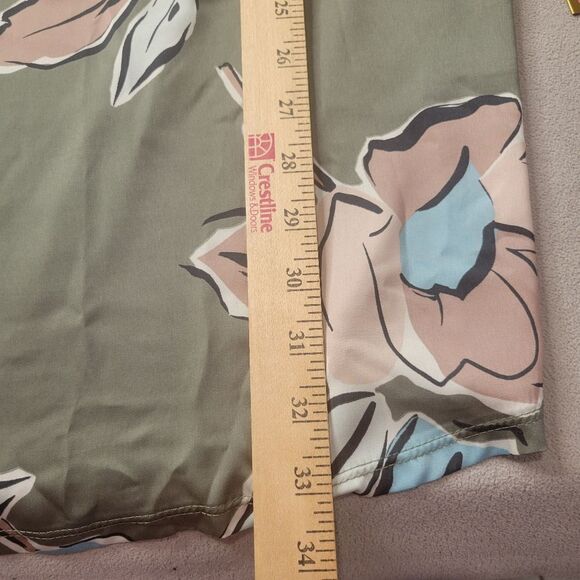 MANGO Green Floral V-Neck Dress Size US 4 - Picture 6 of 8